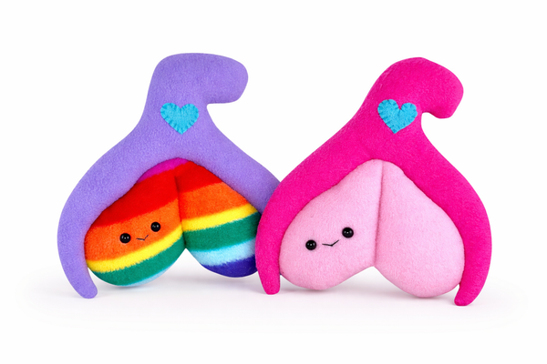 Anatomical clitoris plushie, cuddly human anatomy handmade cushion