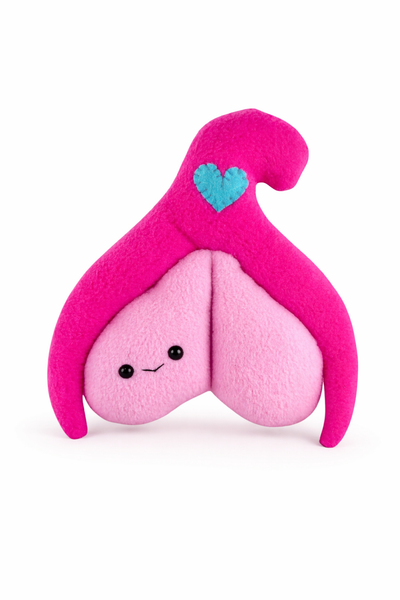 Anatomical clitoris plushie, cuddly human anatomy handmade cushion