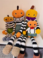 Large Pumpkin head man plushie  - handmade to order - Halloween soft toys