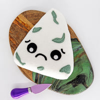 Milton Stilton , the blue cheese wedge - handmade plush