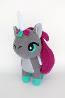 Grey Unicorn plushie - handmade to order