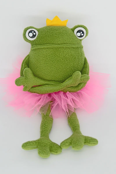 Frog princess rag doll - plushie - handmade to order