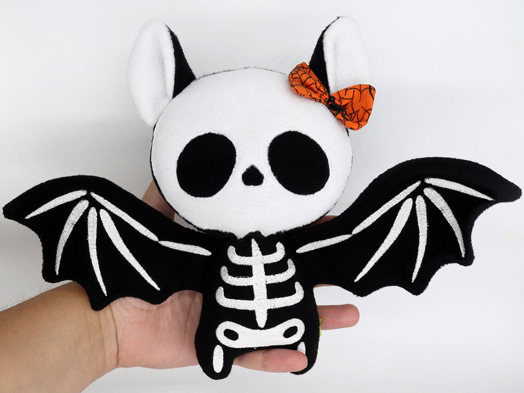 Skeleton bat plushie kawaii soft toy plush handmade vampire Halloween cute scary