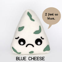 Milton Stilton , the blue cheese wedge - handmade plush