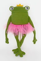 Frog princess rag doll - plushie - handmade to order