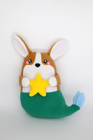 Corgi mermaid plushie , handmade to order