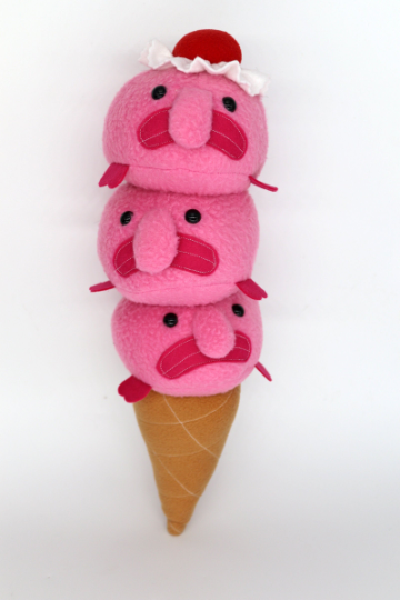 Blobfish icecream handmade plushie