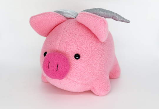 Flying pig plushie -Nothing's impossible - when pigs fly !
