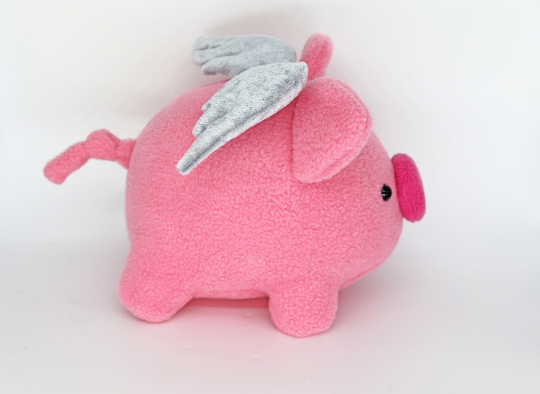 Flying pig plushie -Nothing's impossible - when pigs fly !