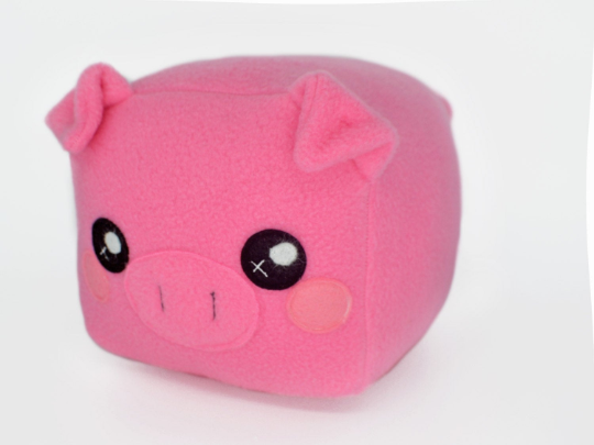 Piglet plushie loaf shape cube square plush toy