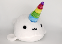 Rainbow narwhal handmade plushie