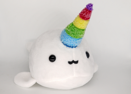 Rainbow narwhal handmade plushie