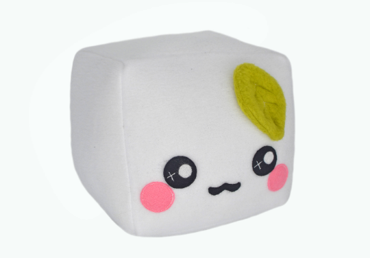 Tofu plush toy pillow cushion plushie food pretend play kawaii cute vegetarian fluffy cloudy