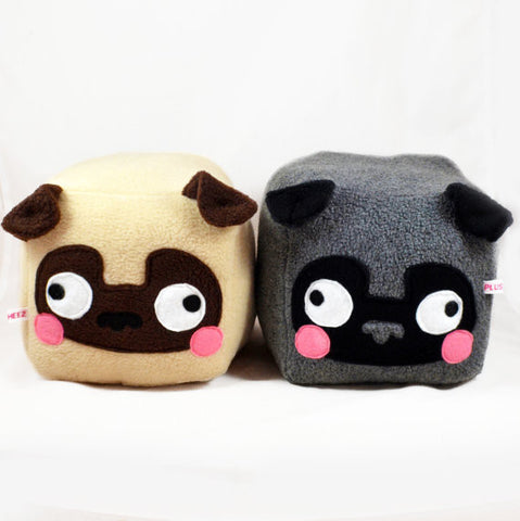 PUG cube plushie kawaii soft toy pillow cushion novelty home decor dog love animal plusheez