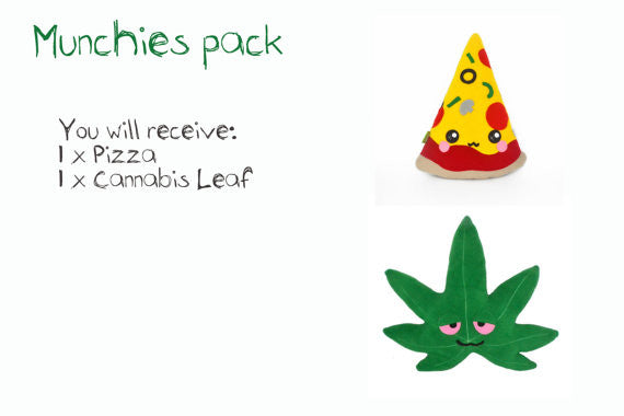 Munchies Pack - Pizza and Pot plushies/pillows