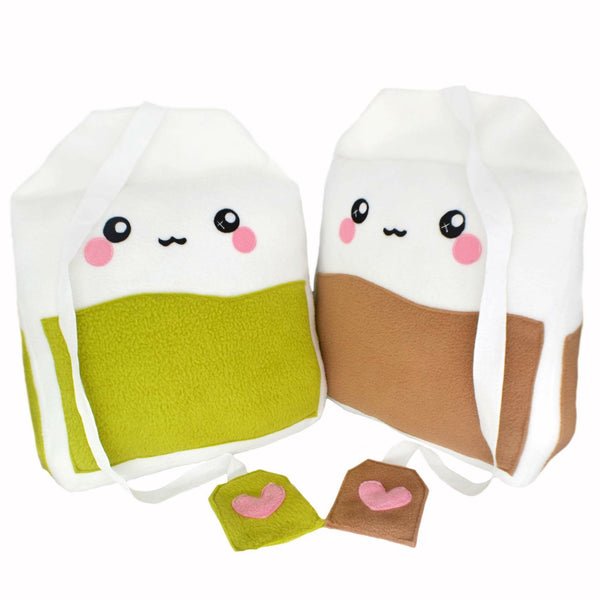 Giant tea bag pillows / kawaii plushies stuffed toys home decor green tea english tea