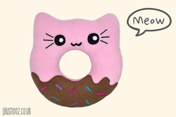 Doughnut kitty pillow / kawaii donut plushies