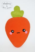 Carrot plushie - kawaii vegetable root handmade pillow / cushion