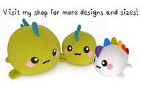 Rainbow dinosaur plushie , handmade kawaii stuffed animal monster cute lime green rawr
