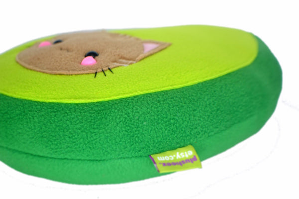 Avokitty plushie / handmade avocat pillow avogato plush toy cat kawaii avocado