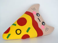 Pizza kitty slice pillow plushie kawaii novelty cushion pie food handmade
