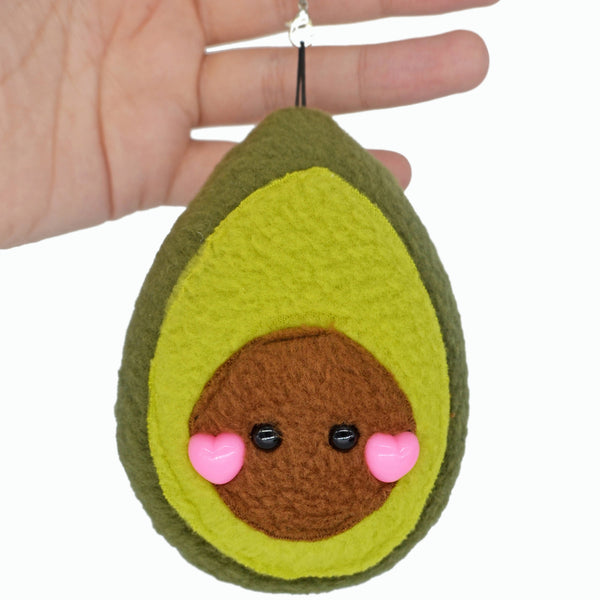 Avocado plushie keychain/ bag charm keyring stuffed toy soft toy stuffie vegetable vegan charm