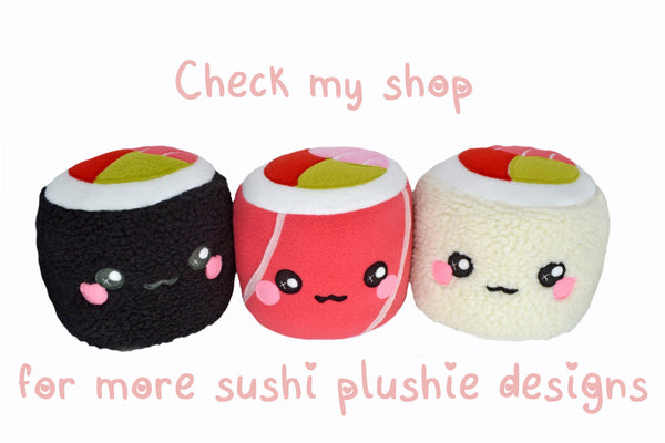 Sushi Roll - Salmon - plushie pillow cushion