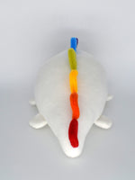 Rainbow dinosaur plushie , handmade kawaii stuffed animal monster cute lime green rawr