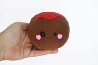 Meatball plushie / desk buddy italian meat balls kawaii cute junk food tomato sauce