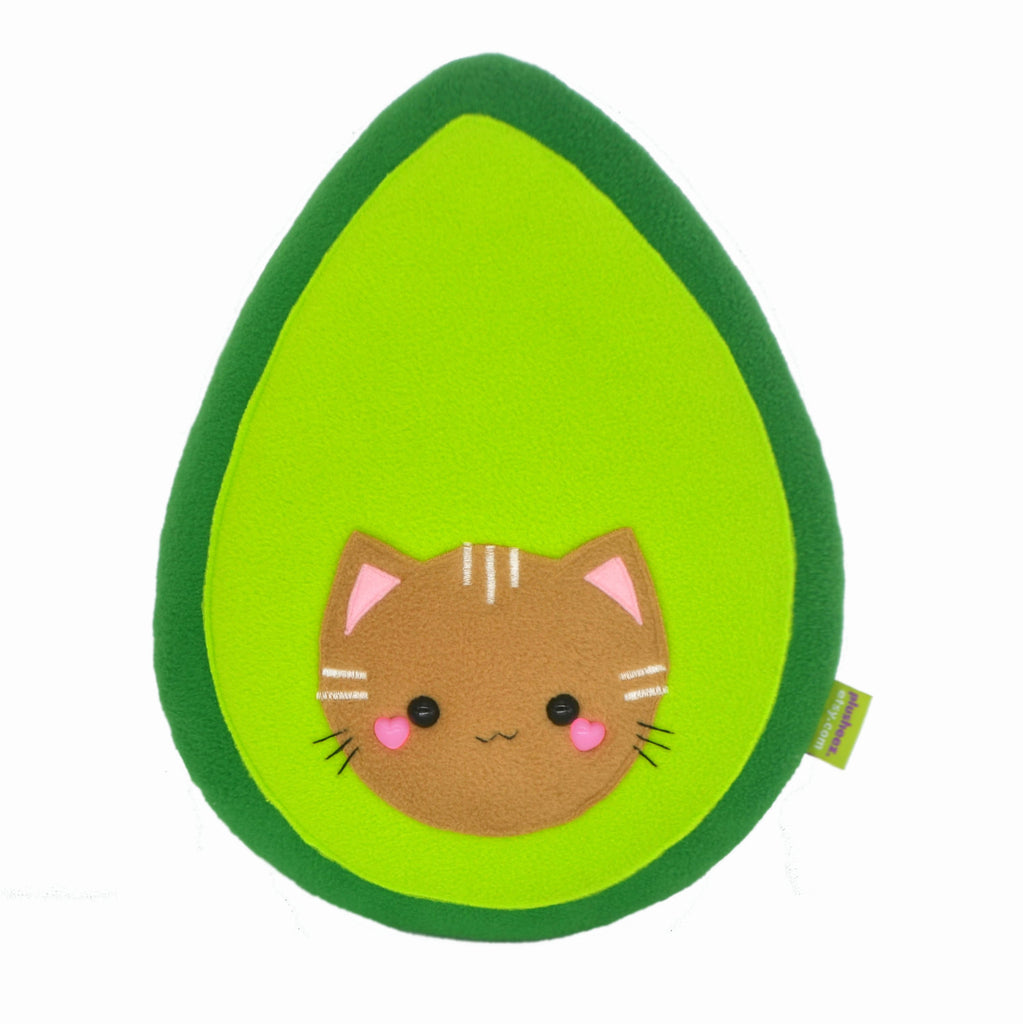 Avokitty plushie / handmade avocat pillow avogato plush toy cat kawaii avocado