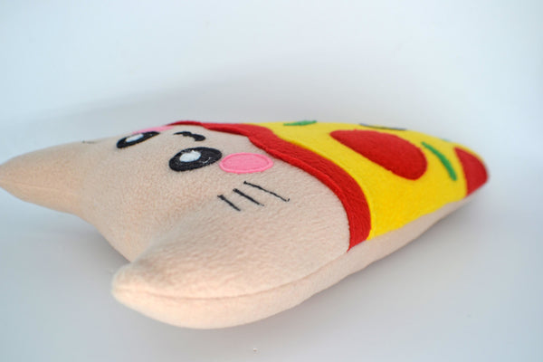 Pizza kitty slice pillow plushie kawaii novelty cushion pie food handmade