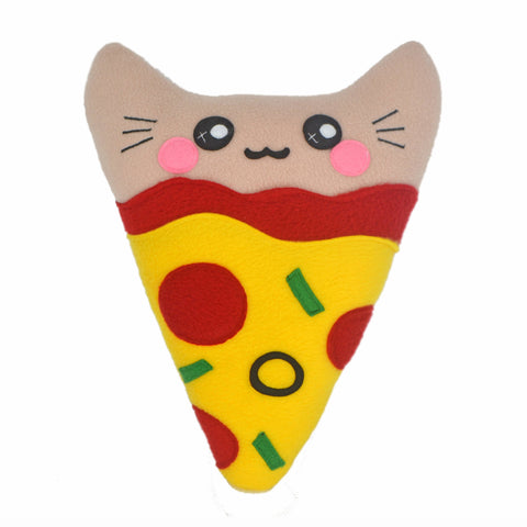 Pizza kitty slice pillow plushie kawaii novelty cushion pie food handmade