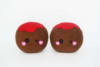 Meatball plushie / desk buddy italian meat balls kawaii cute junk food tomato sauce