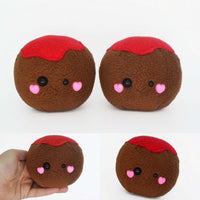 Meatball plushie / desk buddy italian meat balls kawaii cute junk food tomato sauce
