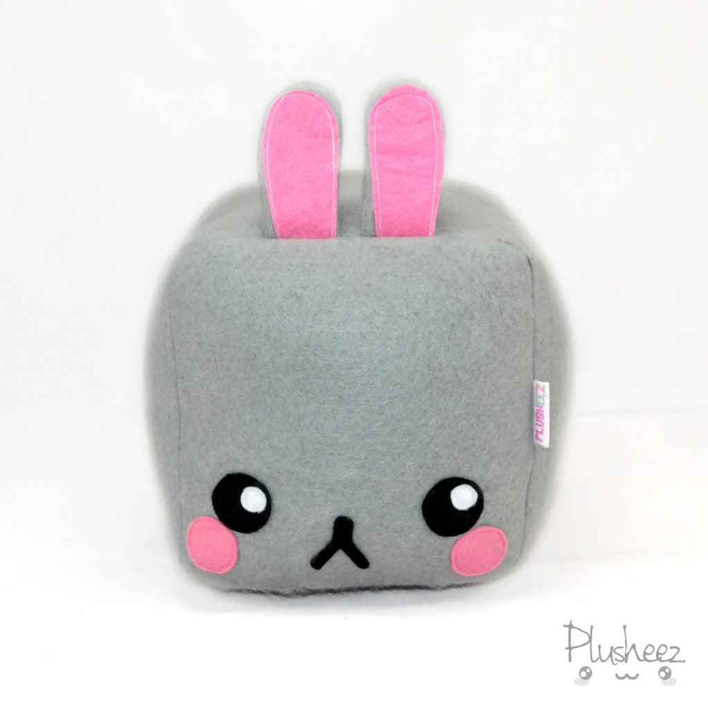 Square Bunny plushie pillow cushion cute rabbit kawaii grumpy animals fluffy