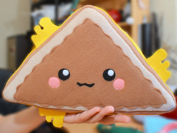 Grilled cheese sandwich triangle pillow / plush toy
