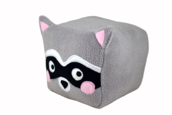 Raccoon Cube plushie , handmade kawaii novelty pillow stuffed animal