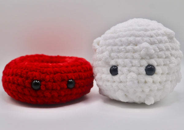 Red blood cell , White blood cell - Amigurumi plushies - handmade to order